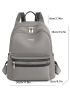 Metal Detail Functional Backpack