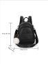 Chevron Detail Functional Backpack With Pom Pom Bag Charm