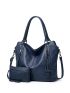 Zipper Decor Shoulder Tote Bag With Coin Purse