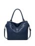 Minimalist Buckle & Zip Detail Tote Bag, Mothers Day Gift For Mom