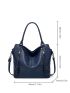 Zipper Decor Shoulder Tote Bag With Coin Purse