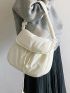 Drawstring Decor Flap Shoulder Bag