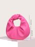 Neon Pink Minimalist Solid Ruched Bag