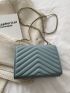 Mini Chevron Flap Chain Square Bag