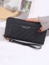 Large-capacity Simple Long Wallet, Artificial Leather Zipper Purse, Casual Multifunctional Clutch Bag