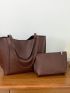 Minimalist Shoulder Tote Bag With Inner Pouch