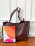 Minimalist Shoulder Tote Bag With Inner Pouch