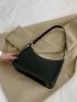 Minimalist Artificial Patent Leather Baguette Bag