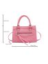 Mini Neon Pink Crocodile Embossed Square Bag