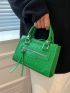 Mini Crocodile Embossed Square Bag