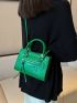 Mini Crocodile Embossed Square Bag