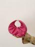 Neon Pink Ring Decor Ruched Bag