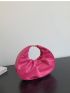 Neon Pink Ring Decor Ruched Bag