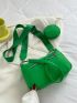 Neon Green Square Bag With Coin Purse