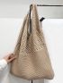 Hollow Out Crochet Bag Simple Retro Hollow Crochet Bag, Large Capacity Shopping Bag, Women's Woven Shoulder Bag, Mothers Day Gift For Mom