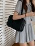 Minimalist Shoulder Tote Bag With Bag Charm