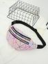 Holographic Geometric Pattern Waist Bag