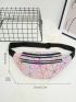 Holographic Geometric Pattern Waist Bag