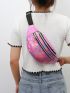 2pcs Medium Fanny Pack Holographic Adjustable Strap For Daily