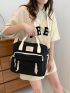 Letter Patch Decor Functional Backpack