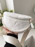 Flower Patch Faux Pearl Decor Waist Bag