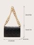 Quilted Detail Chain Flap Square Bag