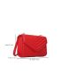 Mini Neon-Red Chevron Quilted Flap Square Bag