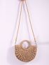 Hollow Out Top Ring Straw Bag