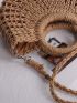 Hollow Out Top Ring Straw Bag