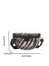 Zebra Striped Pattern Chain Decor Fanny Pack