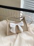 Bow Decor Felt Baguette Bag