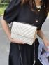 Chevron Chain Flap Square Bag