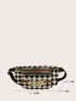 Checkered Pattern Chain Decor Waist Bag