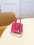 Mini Neon Pink Chain Decor Square Bag