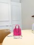 Mini Neon Pink Chain Decor Square Bag