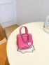 Mini Neon Pink Chain Decor Square Bag