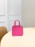 Mini Neon Pink Chain Decor Square Bag