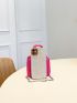 Mini Neon Pink Chain Decor Square Bag