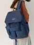 Letter Patch Decor Flap Backpack