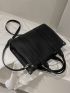 Letter Print Tote Bag, Stylish Women's Handbag, Artificial Leather Shoulder Bag With Detachable Strap