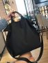 Zipper Front Shopper Bag