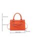 Mini Neon Orange Crocodile Embossed Square Bag