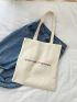 Letter Pattern Canvas Tote Bag