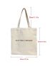 Letter Pattern Canvas Tote Bag