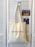 Letter Pattern Canvas Tote Bag