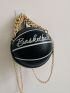 Women's Shoulder Bag, Novelty Bag, Basketball Shaped Chain Bag