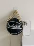 Women's Shoulder Bag, Novelty Bag, Basketball Shaped Chain Bag