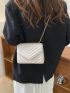 Mini Chevron Quilted Flap Chain Square Bag