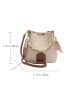 Mini Argyle Embossed Twilly Scarf Decor Bucket Bag