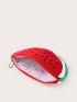 Watermelon Design Clutch Bag Cute Watermelon Wallet, Zipper Fruit Shape Coin Purse Small Storage Bag For Women